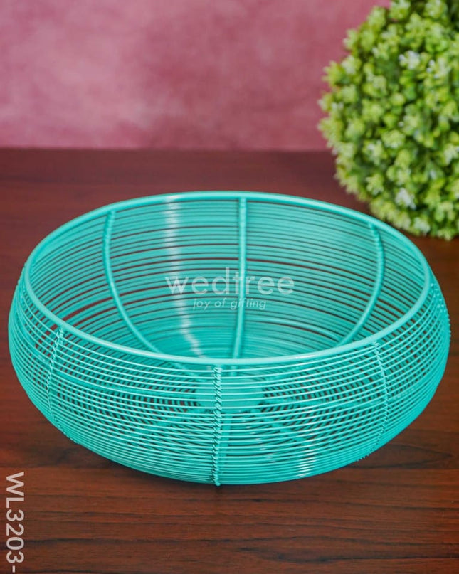 Iron Wire Woven Bowl - Wl3203 Blue Dining Essentials