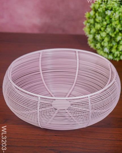 Iron Wire Woven Bowl - Wl3203 Pink Dining Essentials