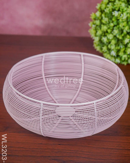 Iron Wire Woven Bowl - Wl3203 Pink Dining Essentials