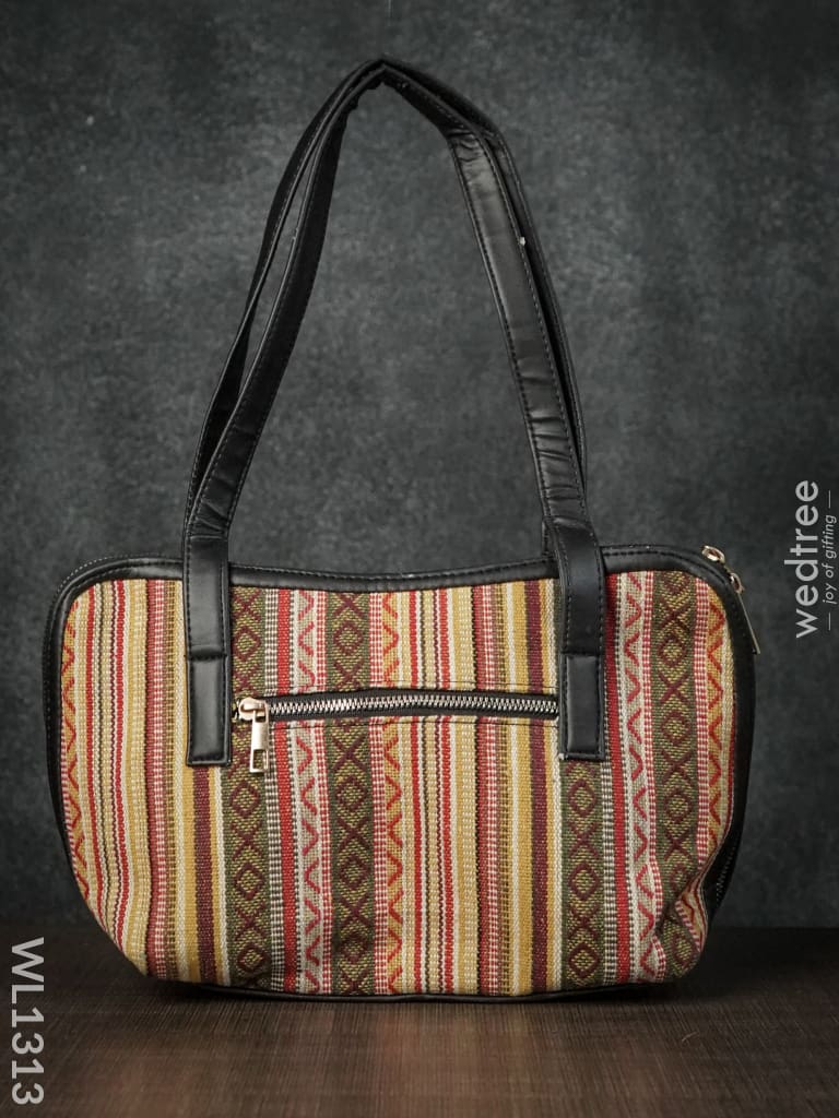 Jacquard Handbag With Astrid Striped Double Zipper - Wl1313 Regular Handbags