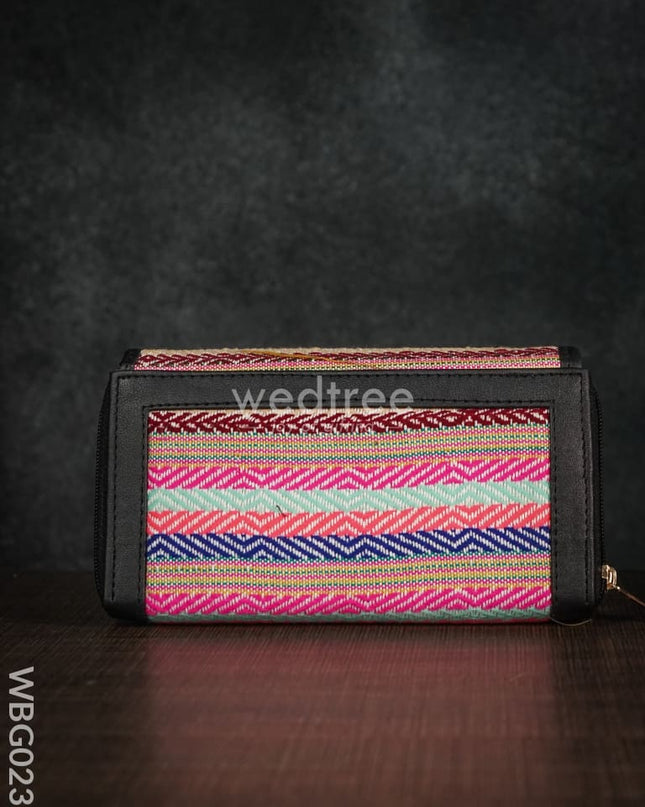 Jacquard Wallet With Double Zipper - Wbg0239 Clutches & Purses