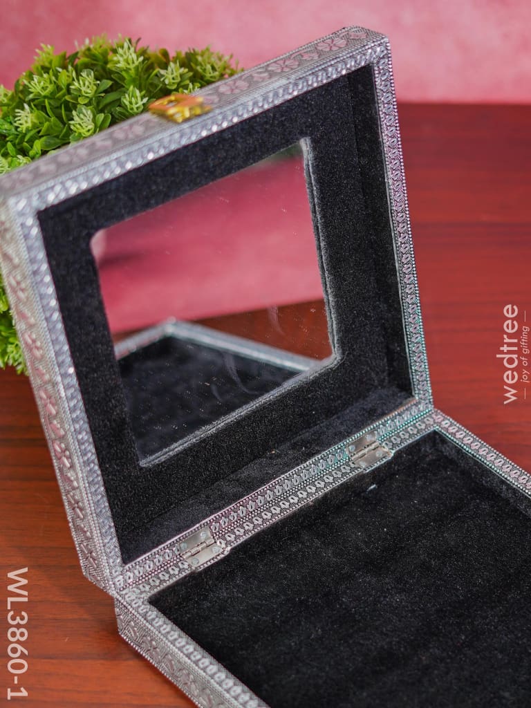 Jewel Box With Floral Design And Attached Mirror - Wl3860 Organizers