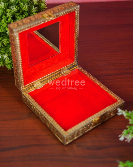 Jewel Box With Floral Design And Attached Mirror - Wl3861 Organizers