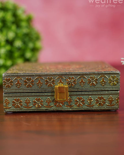 Jewel Box With Floral Design And Attached Mirror - Wl3861 Organizers