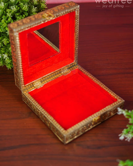 Jewel Box With Floral Design And Attached Mirror - Wl3861 Organizers