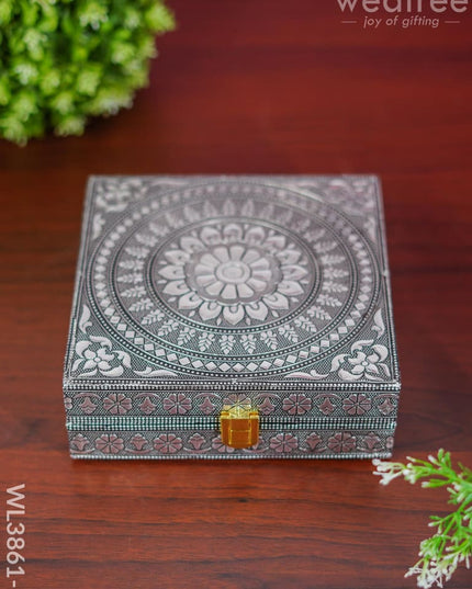 Jewel Box With Floral Design And Attached Mirror - Wl3861 Organizers