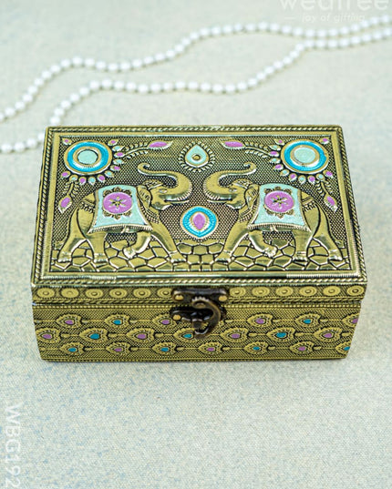 Jewel Box with Elephant Design - 6x4 inch - WBG1927 - Jewellery Holders RG