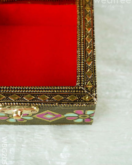 Jewel Box with Peacock Design - 4 inch - WBG2055 - Dry Fruit Box RG