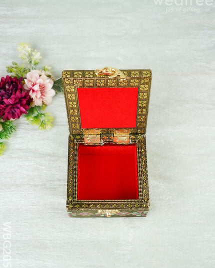 Jewel Box with Peacock Design - 4 inch - WBG2055 - Dry Fruit Box RG