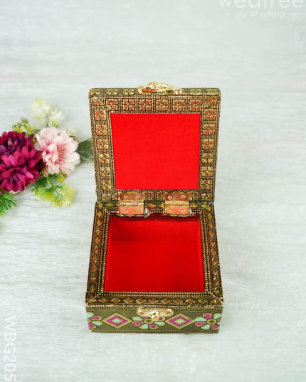 Jewel Box with Peacock Design - 4 inch - WBG2055 - Dry Fruit Box RG