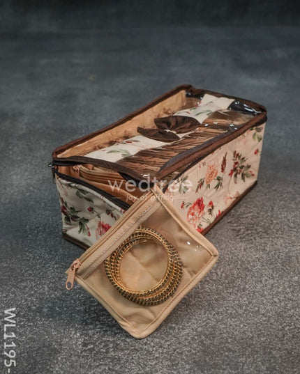 Jewel Pouch With Floral Design (10.5X5) - Wl1195 Organizers