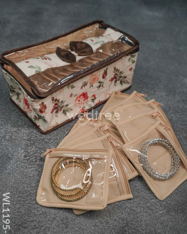 Jewel Pouch With Floral Design (10.5X5) - Wl1195 Organizers