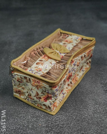 Jewel Pouch With Floral Design (10.5X5) - Wl1195 Organizers