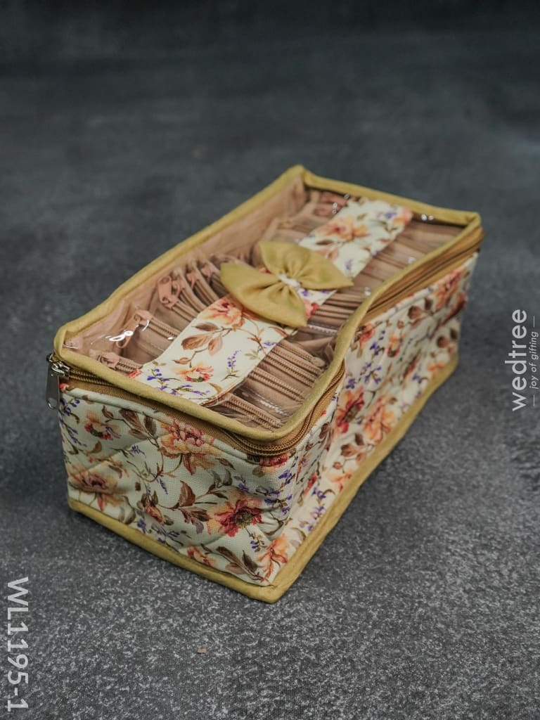 Jewel Pouch With Floral Design (10.5X5) - Wl1195 Organizers