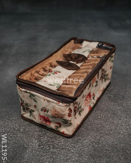 Jewel Pouch With Floral Design (10.5X5) - Wl1195 Organizers