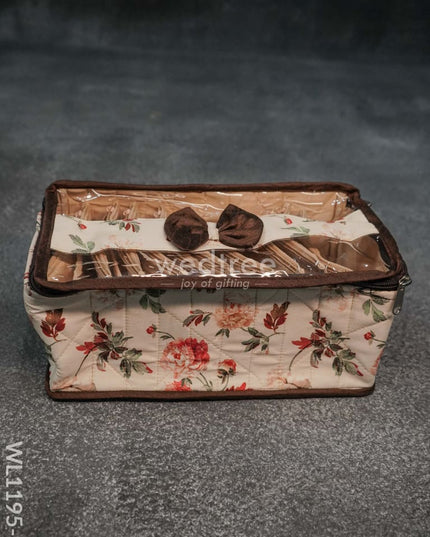 Jewel Pouch With Floral Design (10.5X5) - Wl1195 Organizers