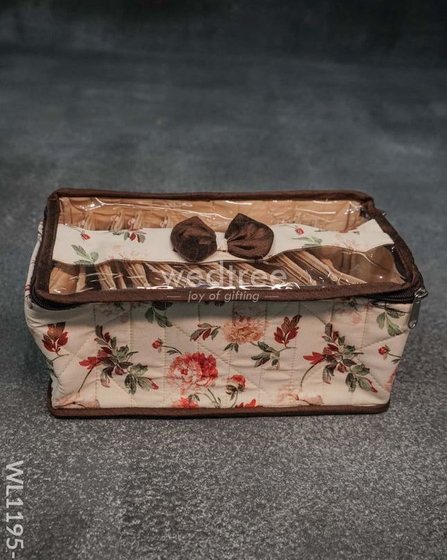 Jewel Pouch With Floral Design (10.5X5) - Wl1195 Organizers