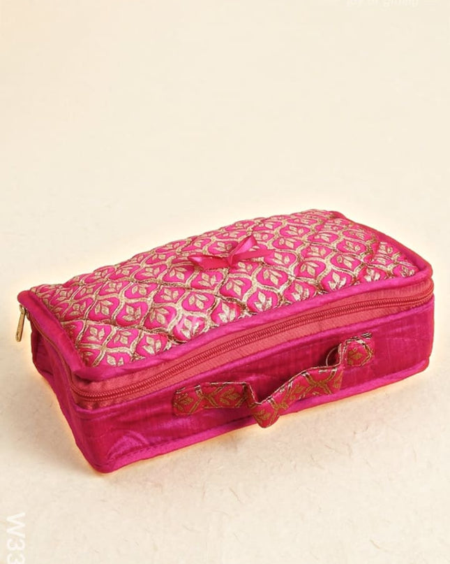 Jewel Pouch with golden leaf design - Medium - W3391 - Jewellery Holders RG