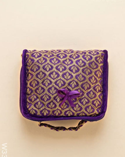 Jewel Pouch with golden leaf design small - W3390 - Jewellery Holders RG