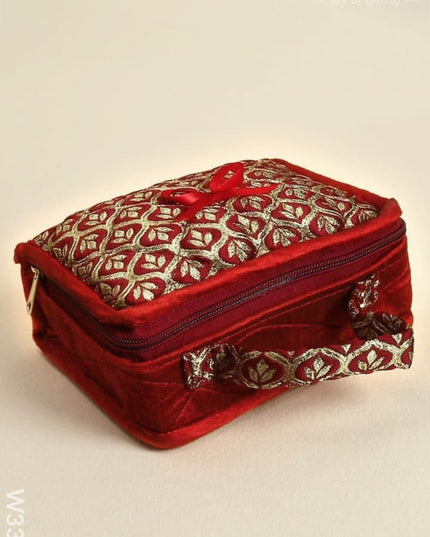 Jewel Pouch with golden leaf design small - W3390 - Jewellery Holders RG