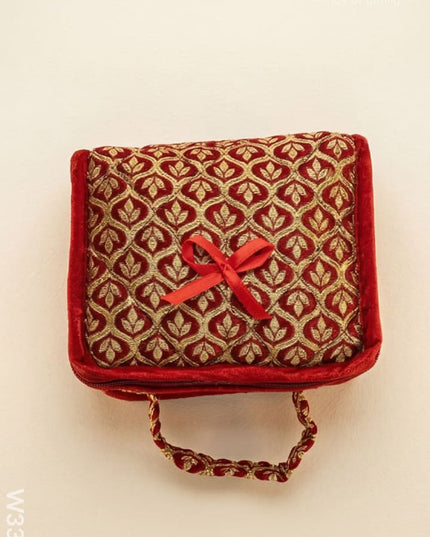 Jewel Pouch with golden leaf design small - W3390 - Jewellery Holders RG