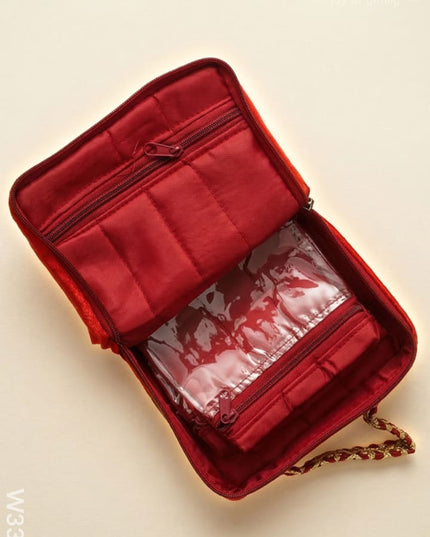 Jewel Pouch with golden leaf design small - W3390 - Jewellery Holders RG