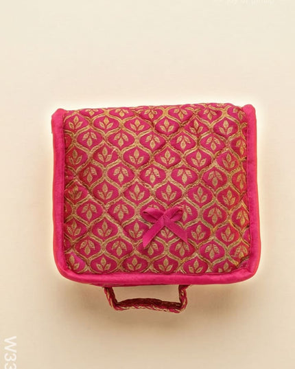 Jewel Pouch with golden leaf design small - W3390 - Jewellery Holders RG