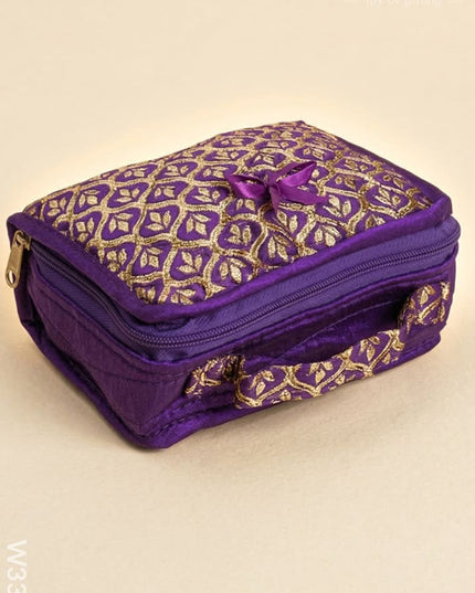 Jewel Pouch with golden leaf design small - W3390 - Jewellery Holders RG