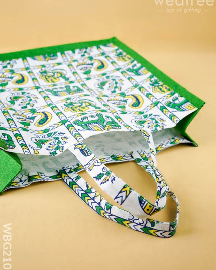 Juco Bag - Annapakshi & Elephant Print - WBG2100 - Cloth Bags