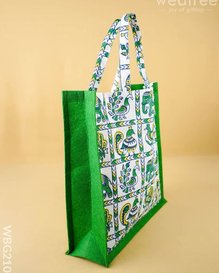 Juco Bag - Annapakshi & Elephant Print - WBG2100 - Cloth Bags