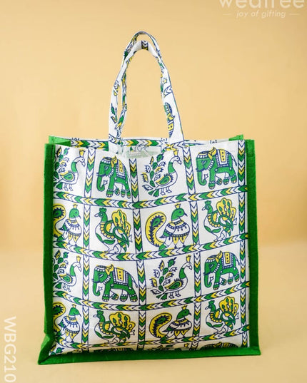 Juco Bag - Annapakshi & Elephant Print - WBG2100 - Cloth Bags