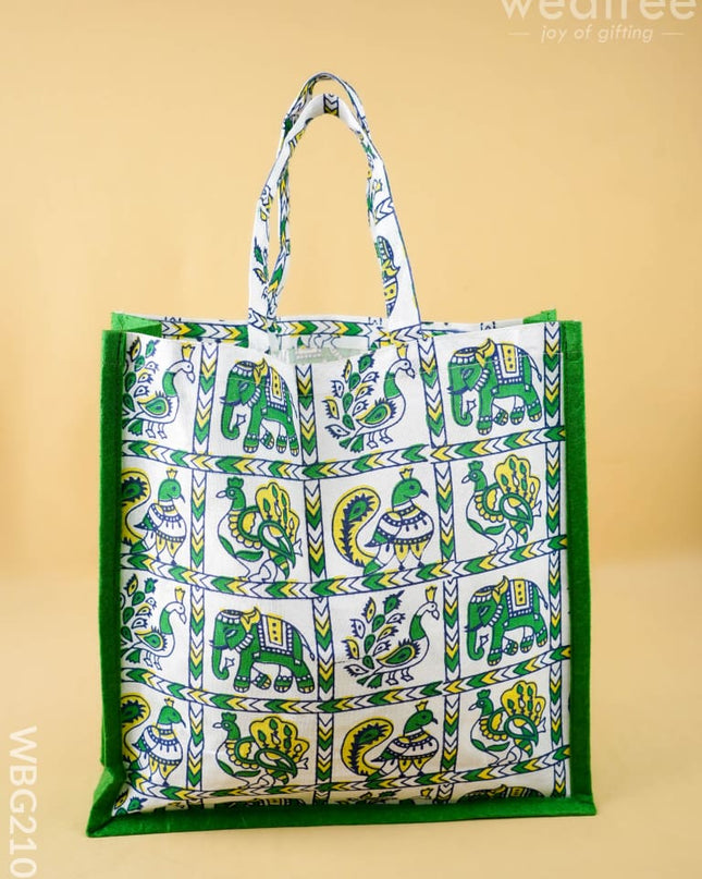 Juco Bag - Annapakshi & Elephant Print - WBG2100 - Cloth Bags