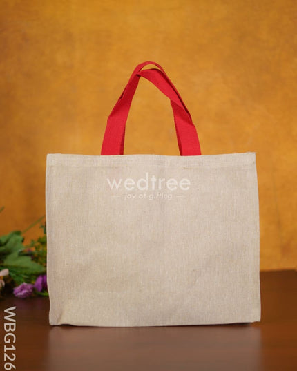 Juco Bag With Deepam & Best Wishes - Wbg1266 Jute Bags
