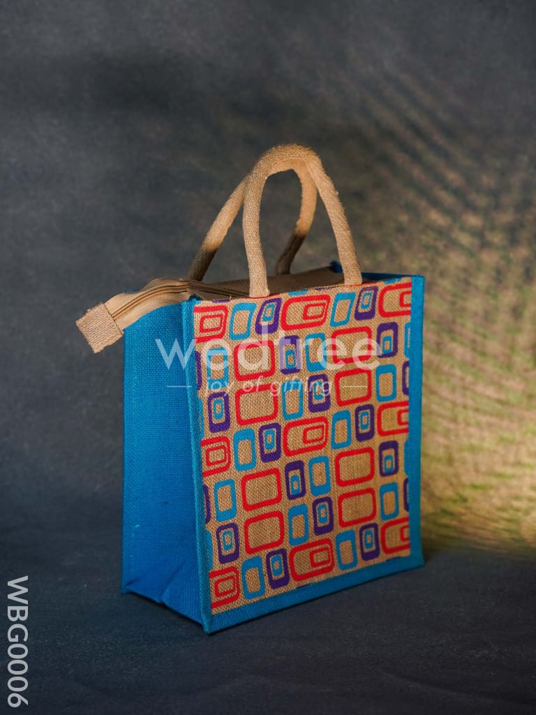 Jute Bag - 3 Colour Box (Medium) In Natural Color And Zipper Wbg0006 Bags