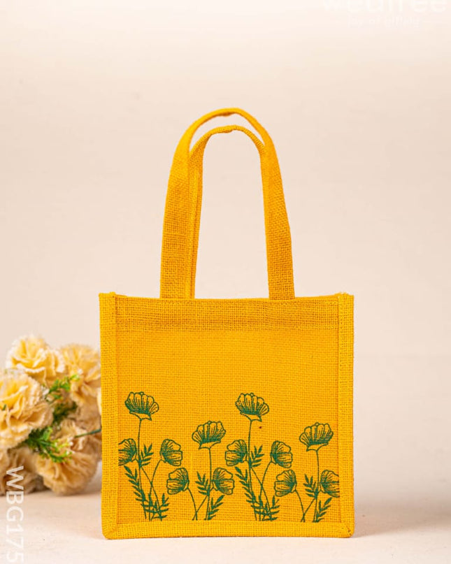 Jute Bag - Flower Design - WBG1751 Jute Bags