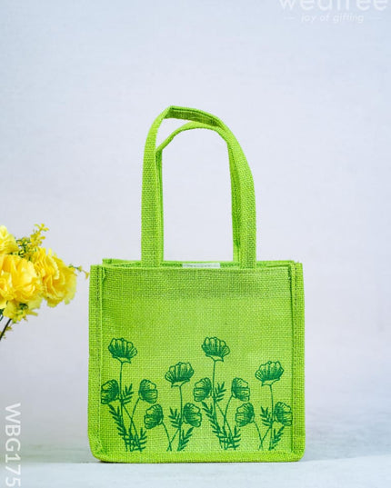Jute Bag - Flower Design - WBG1751 - Jute Bags