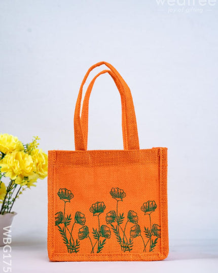 Jute Bag - Flower Design - WBG1751 - Jute Bags