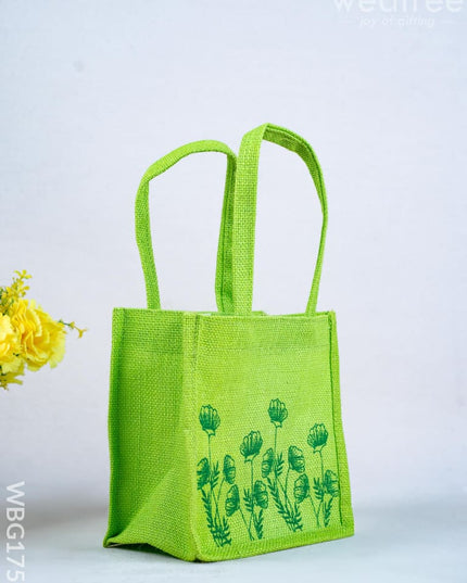 Jute Bag - Flower Design - WBG1751 - Jute Bags