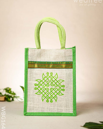 Jute Bag - Kolam Design - WBG1640 Jute Bags