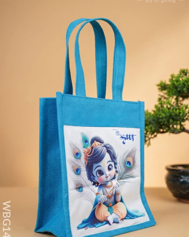 Jute Bag - Krishna Printed - WBG1426 - Jute Bags
