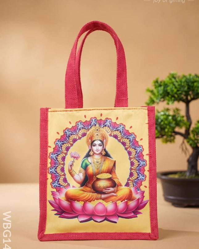 Jute Bag - Lakshmi Printed - WBG1427 - Jute Bags