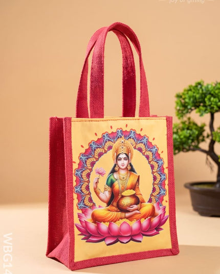 Jute Bag - Lakshmi Printed - WBG1427 - Jute Bags