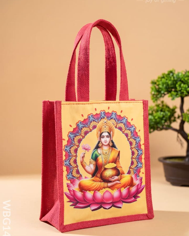 Jute Bag - Lakshmi Printed - WBG1427 - Jute Bags