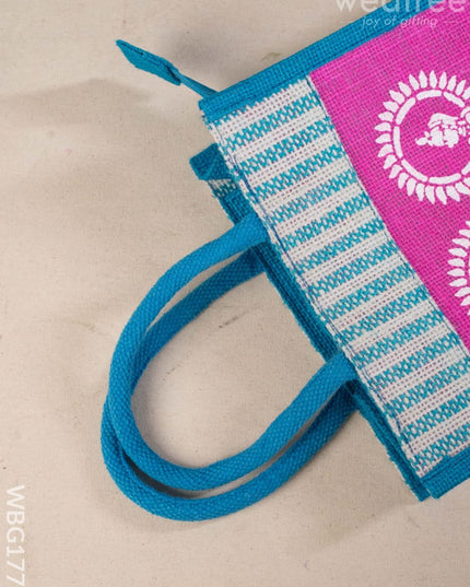 Jute Bag - Radha-Krishna Print - WBG1777 - Jute Bags