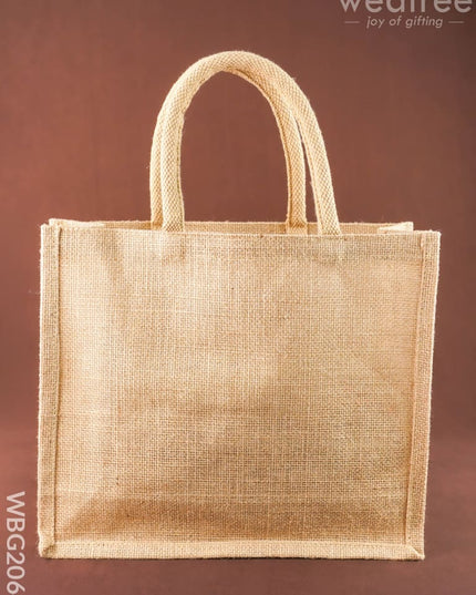 Jute Bag - Radhakrishna Print - 14x12 inch - WBG2064 - Jute Bags