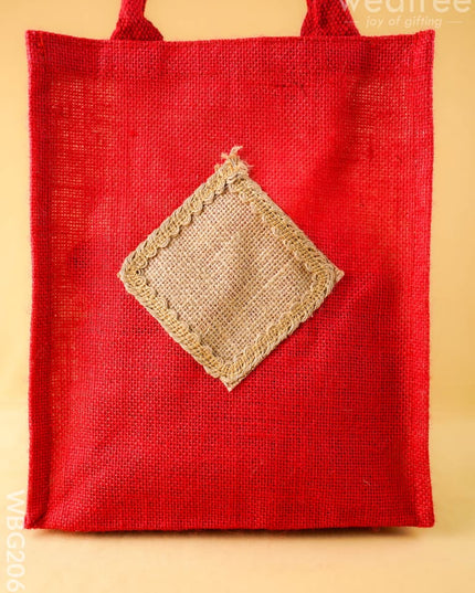 Jute Bag - Red - 12X10 inch - WBG2065 - Jute Bags
