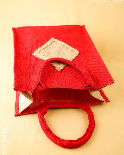 Jute Bag - Red - 12X10 inch - WBG2065 - Jute Bags