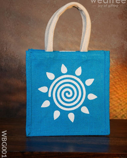 Jute Bag - Swirl Design With Velcro Wbg0019 Bags