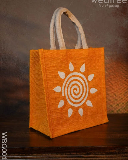 Jute Bag - Swirl Design With Velcro Wbg0019 Bags