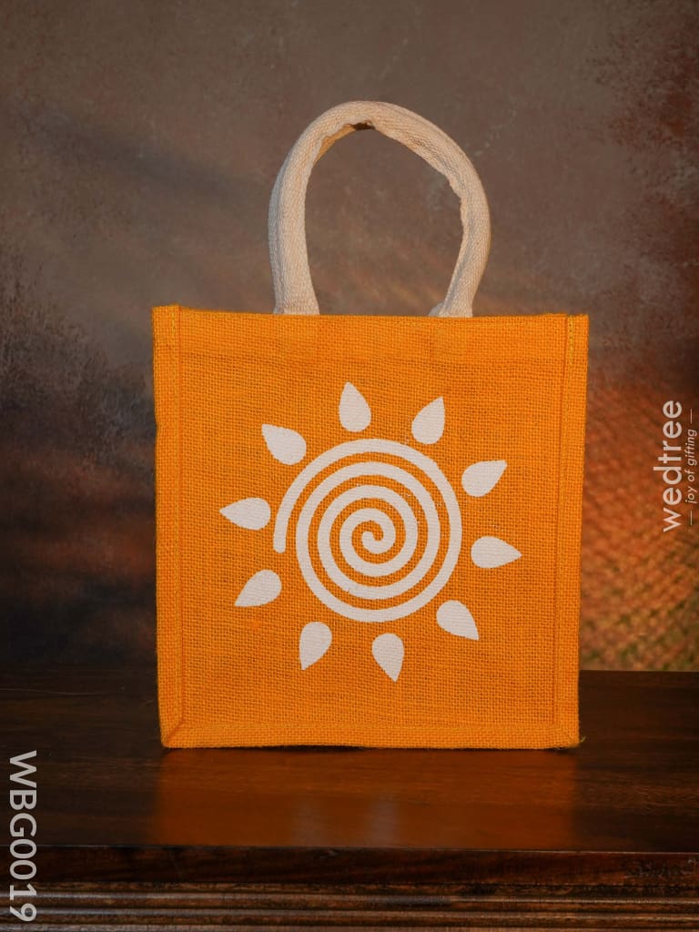 Jute Bag - Swirl Design With Velcro Wbg0019 Bags